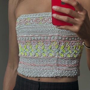 Alice + Olivia hand Embroidered Bustier Top! Size 0!